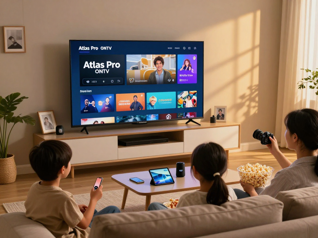 Profitez d'une soirée cinéma en famille avec atlas pro france sur votre TV à écran plat.