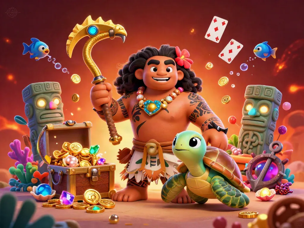 Experience the excitement of t789 gaming with cartoon characters, treasure, and casino elements in vibrant 3D.